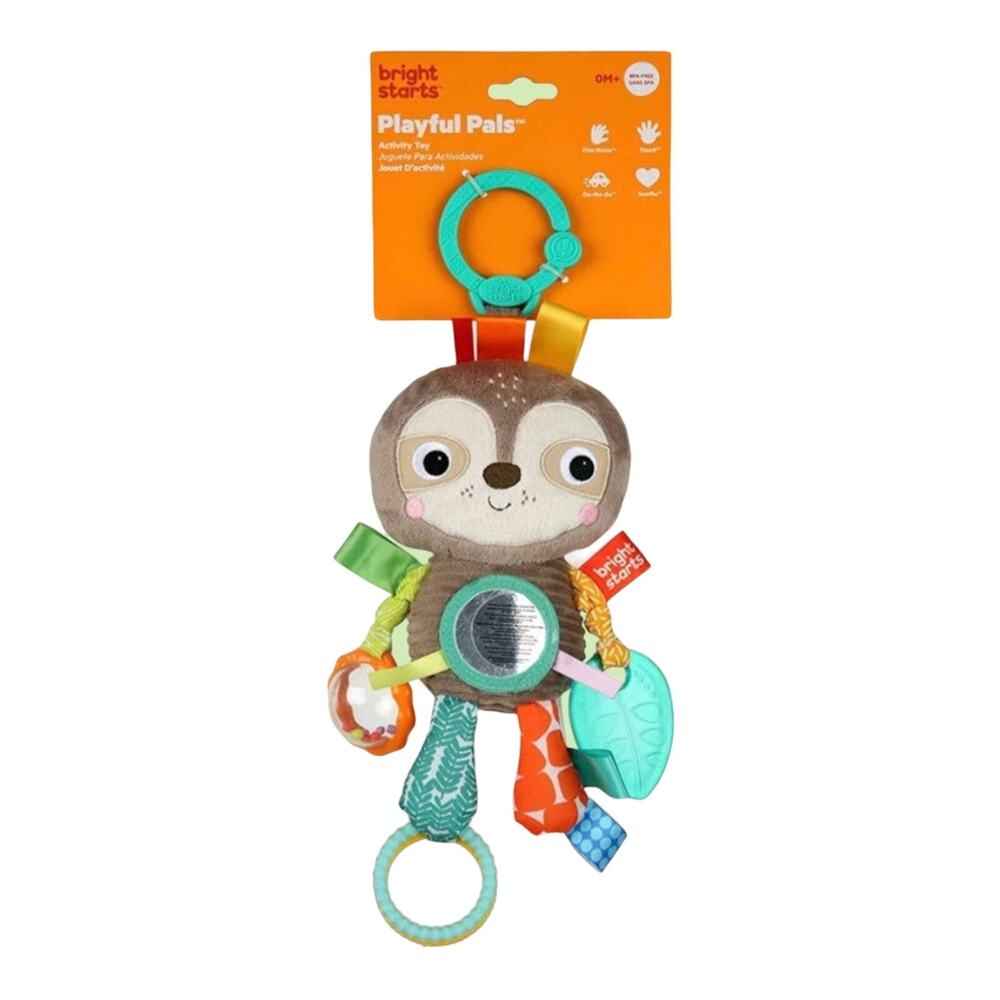 Bright Starts Baby Activity Toy Play Pals Take Along Sloth Rattle Newborn Plush